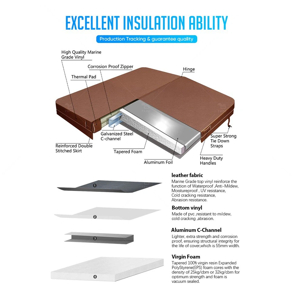 Brown Square Spa Cover factory